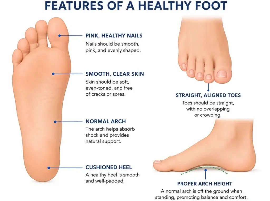 illustration showing what a healthy foot looks like