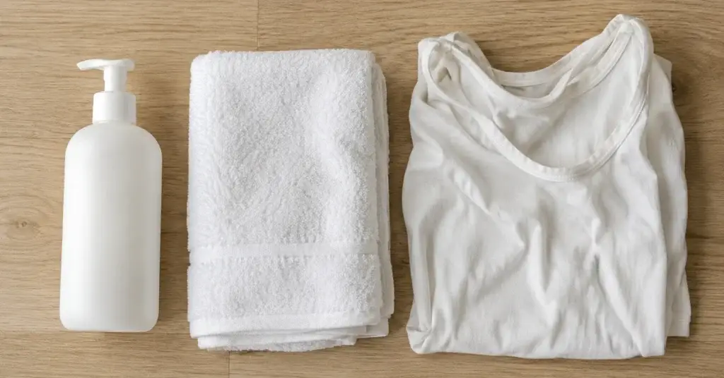 Fragrance free lotion and cotton fabric used to soothe itchiness on the breast