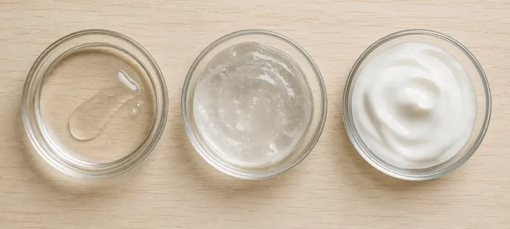 azelaic acid serum gel and cream texture comparison