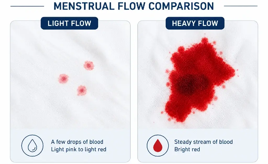 comparison of light spotting versus heavier bleeding after sex