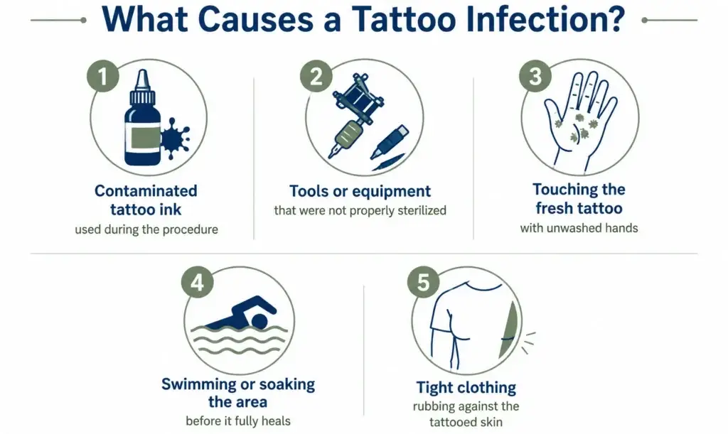 contaminated tattoo ink causing infected tattoo signs symptoms