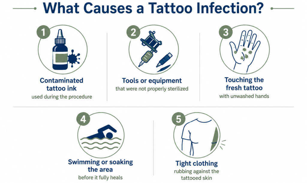 contaminated tattoo ink causing infected tattoo signs symptoms