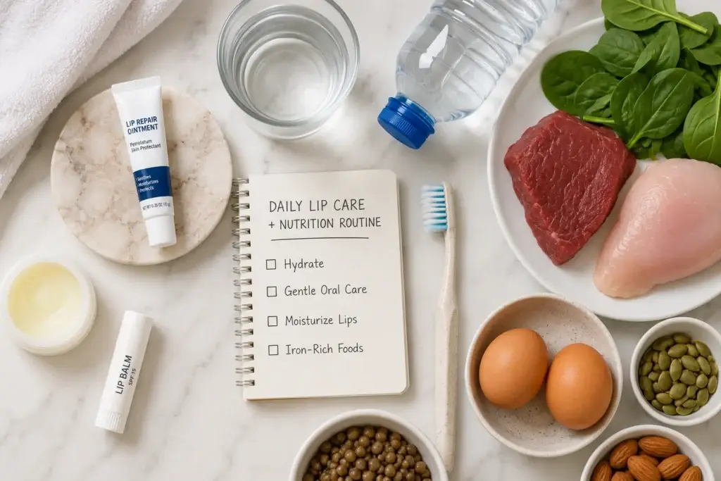 daily routine to treat sides of lips chapped