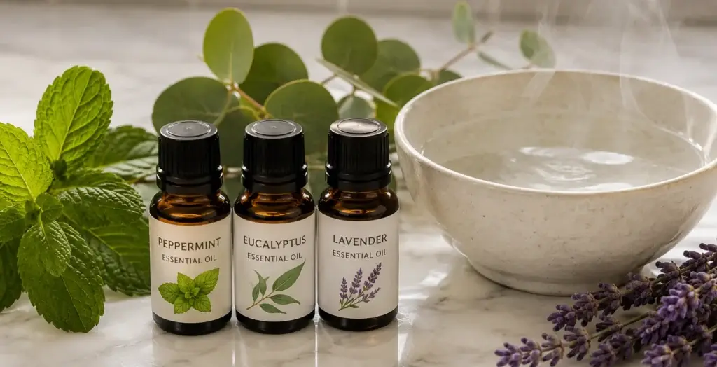 essential oils for congestion peppermint eucalyptus lavender sinus relief