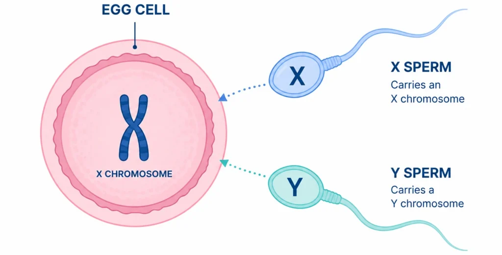 illustration of X and Y chromosomes behind every gender predictor result