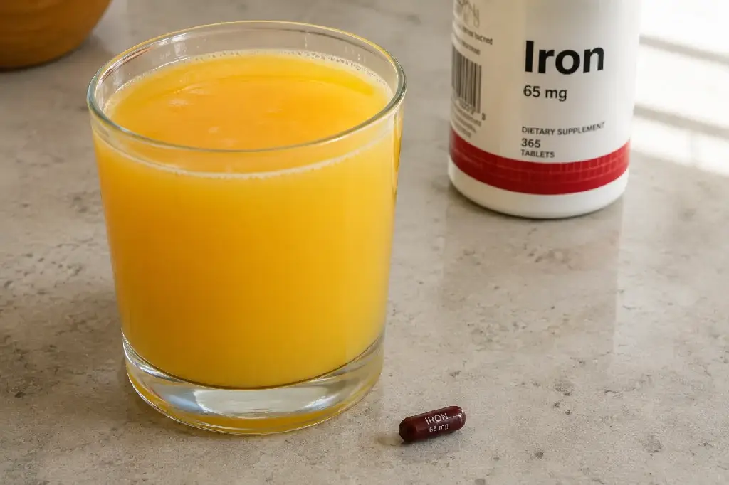 iron supplement paired with vitamin C to raise ferritin levels