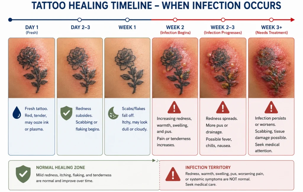 tattoo infection timeline