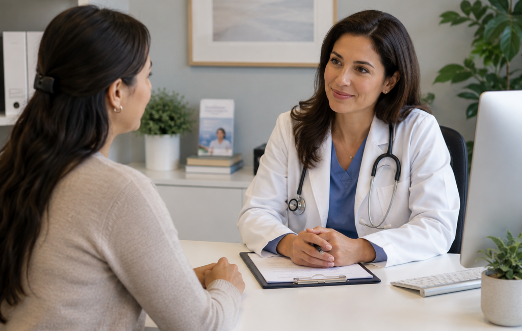 patient consulting a doctor about sleep gummies and sleep problems