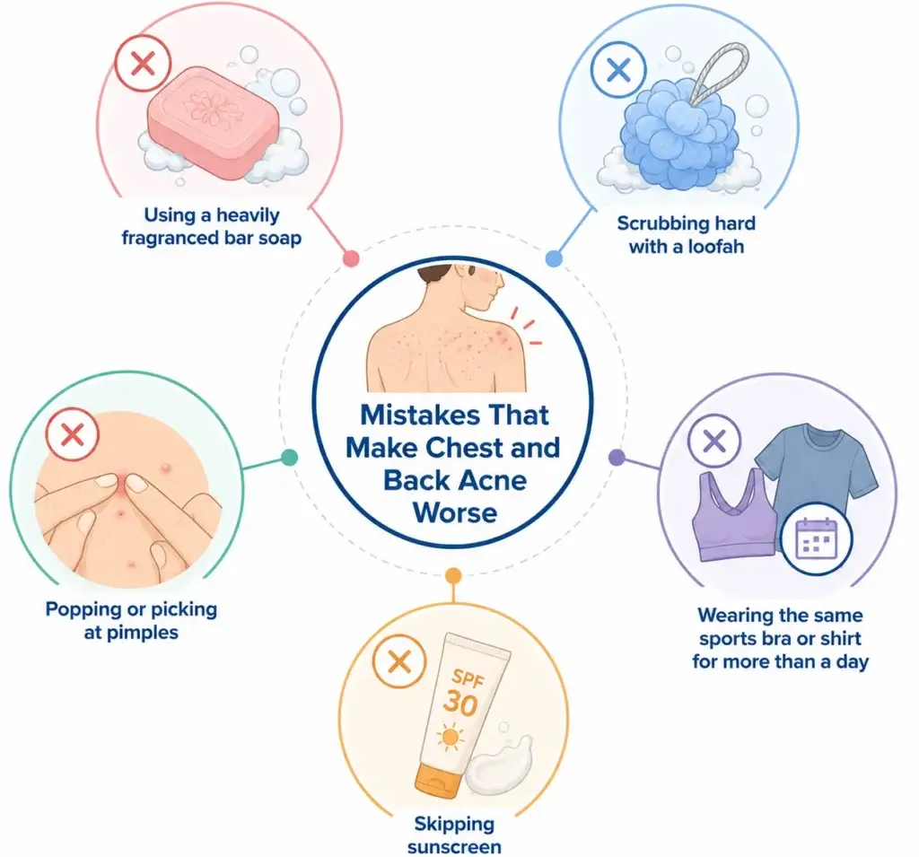 Mistakes That Make Chest and Back Acne Worse