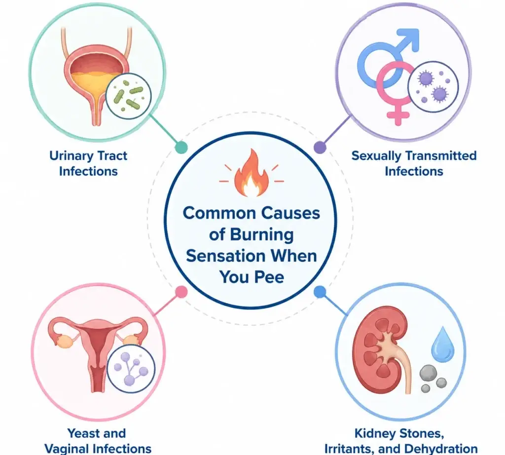 common causes of burning when you pee