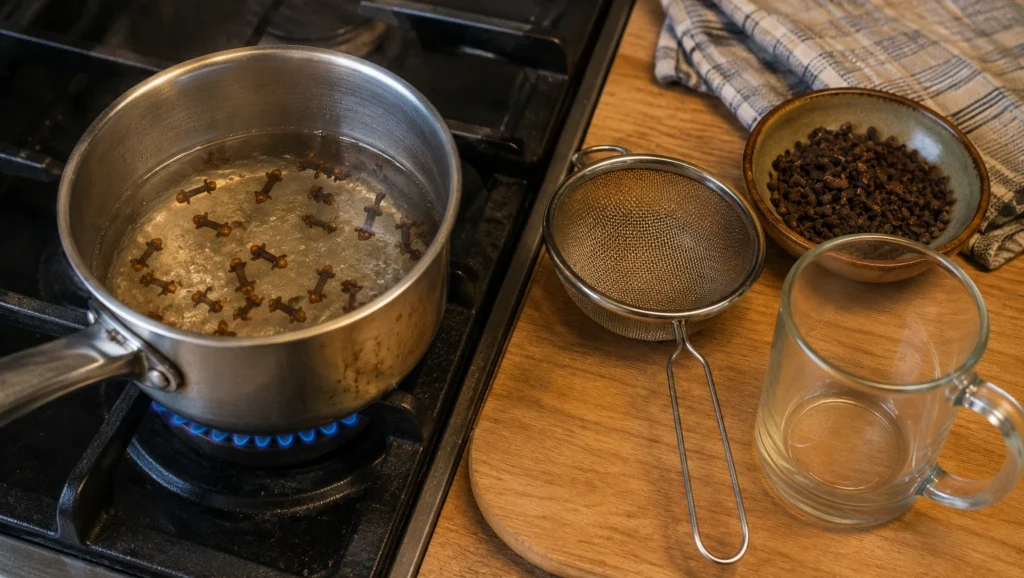 how to make clove water recipe with simmering cloves