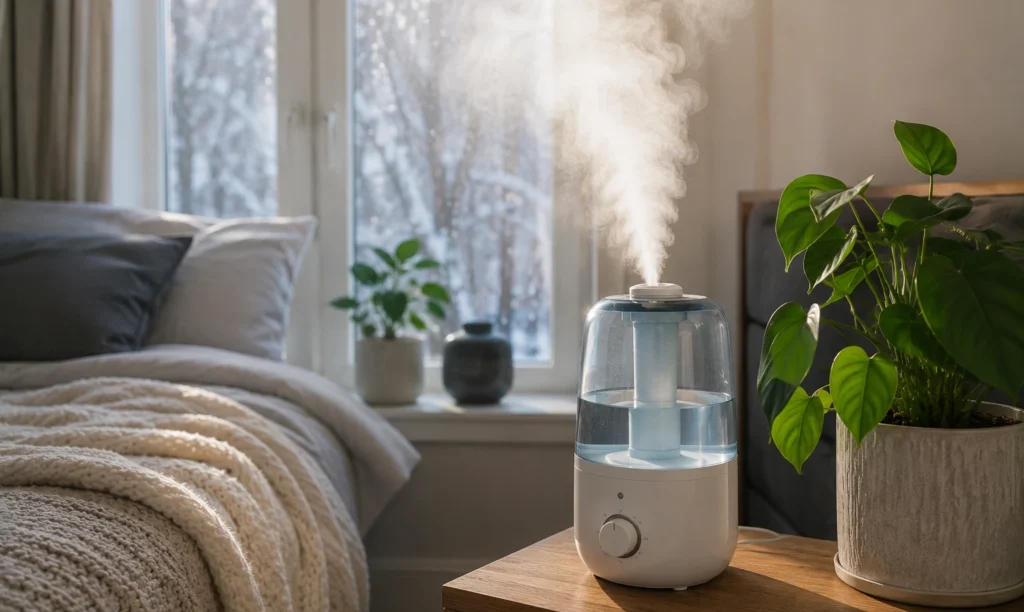 humidifier used to relieve a burning sensation in nose caused by dry air