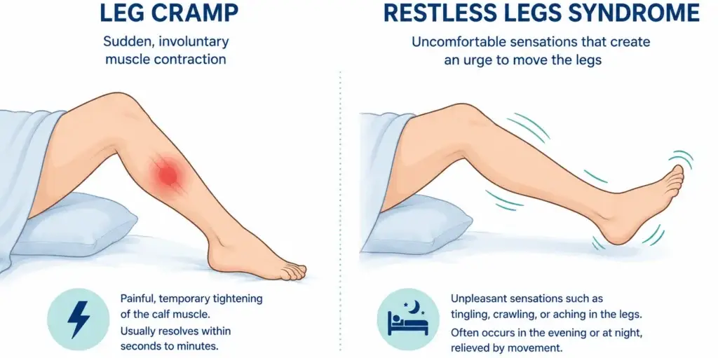 leg pain at night causes comparison