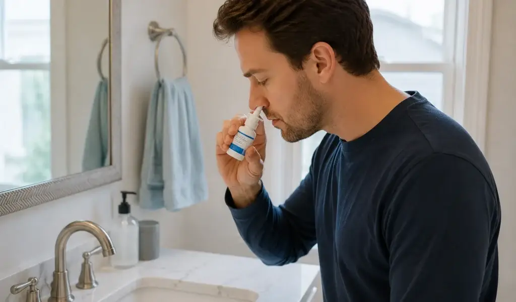 saline nasal rinse used to stop burning sensation in nose at home