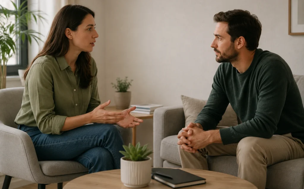 setting boundaries with a vulnerable narcissist in a calm conversation